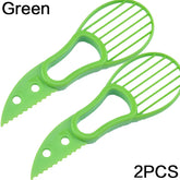 3-in-1 avocado slicer with serrated blade, pit remover, and fruit scooper