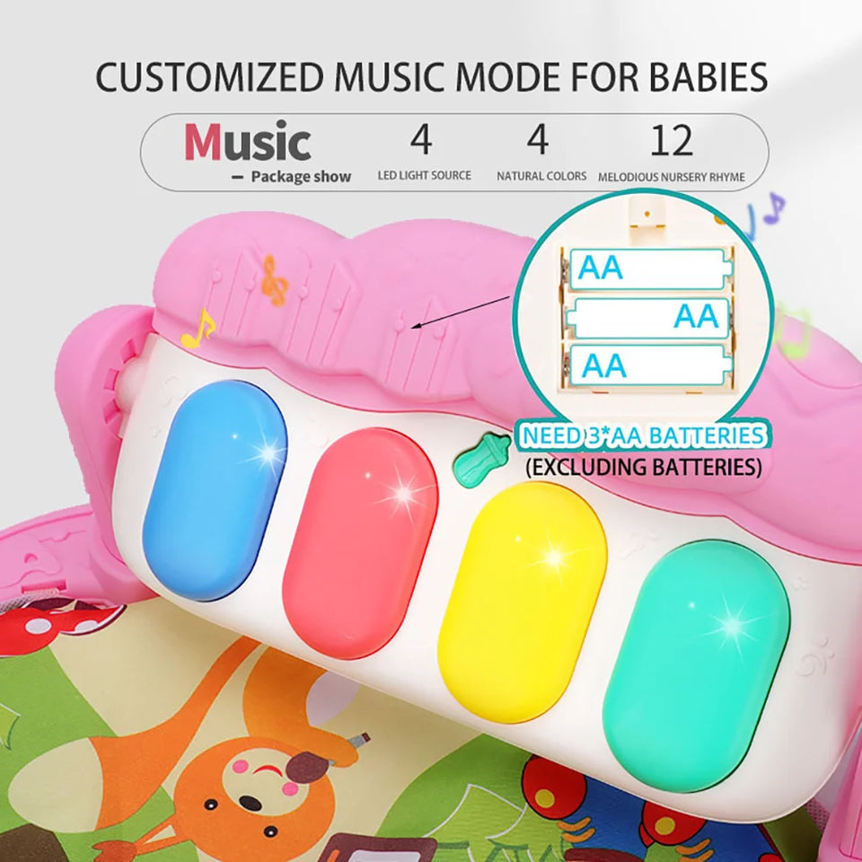 Baby Musical Activity Gym Rack Play Mat Kid Rug Puzzle Mat Carpet Piano Keyboard Infant Playmat Crawling Game Pad Baby Toy Gifts