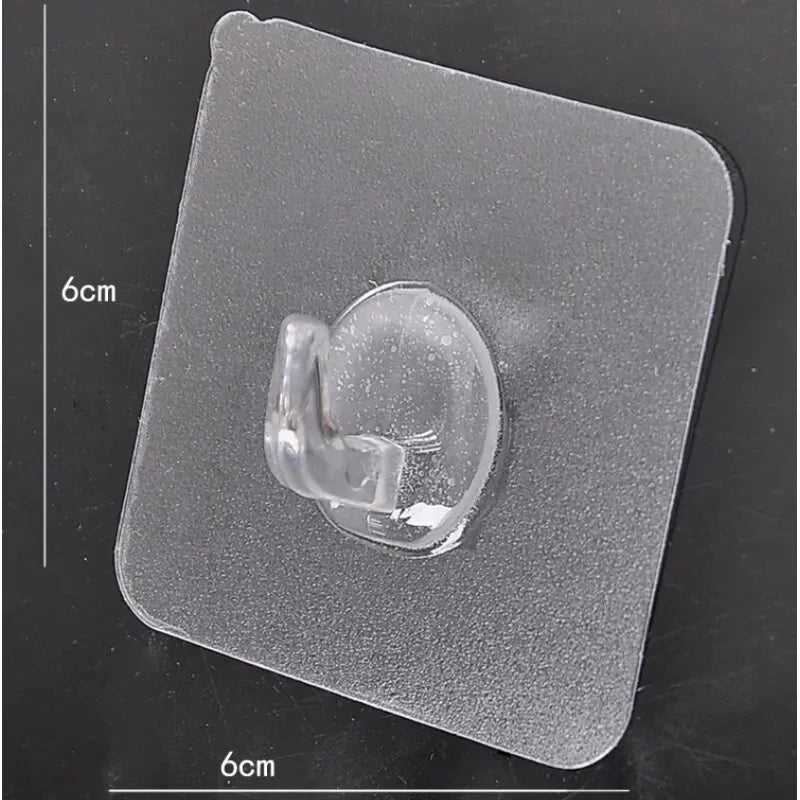 Set of 30 transparent self-adhesive wall hooks for keys, towels, and kitchen utensils