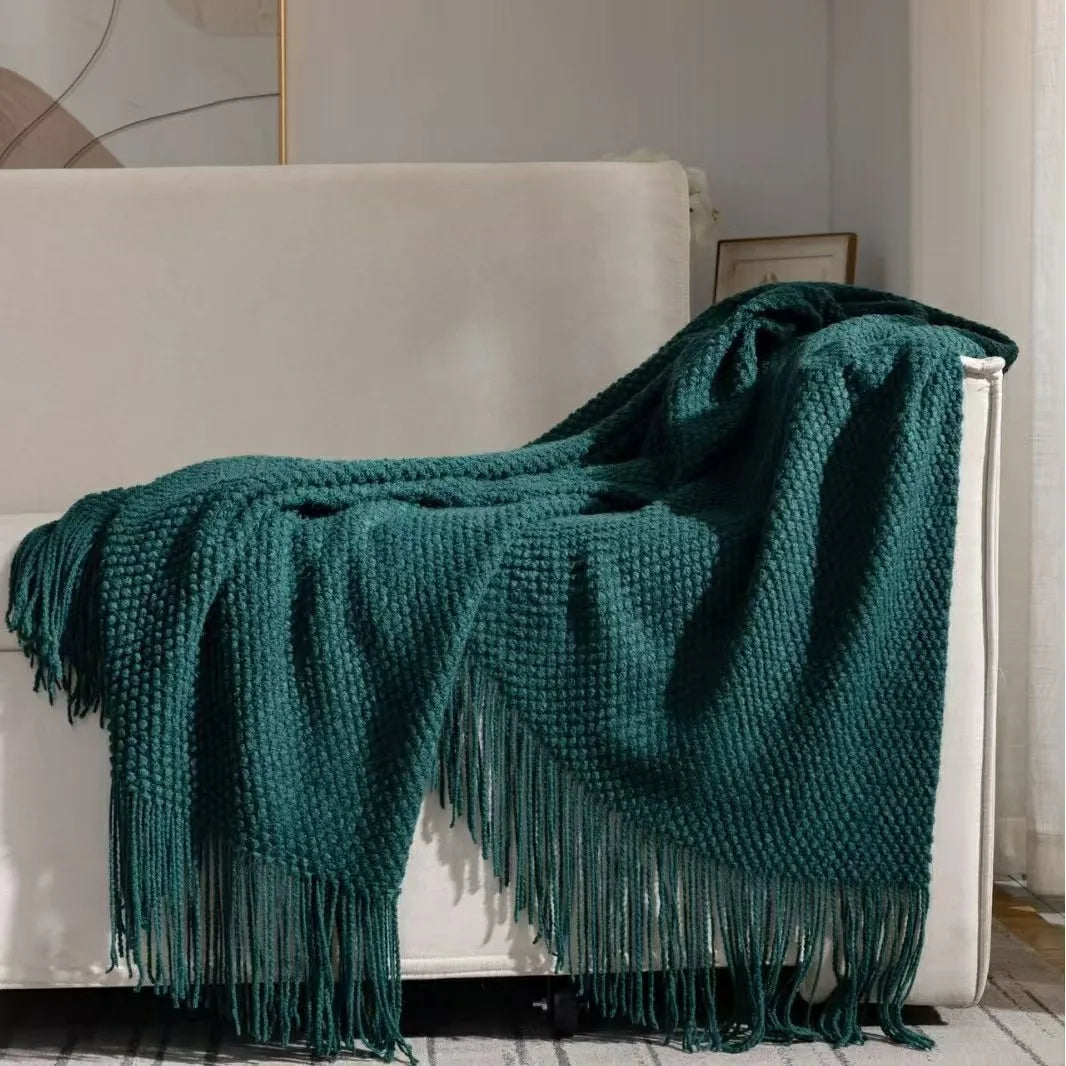 2025 tassel towel throw blanket for sofa, bed, or bedside flag