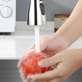 Modern kitchen faucet with replaceable sprayer head and integrated water filter