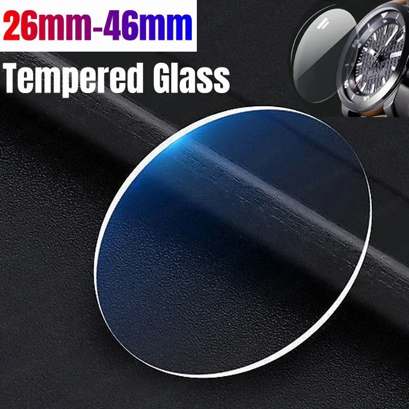 26-46mm Universal Tempered Glass Smartwatch Screen Protector Protective Film 28mm 30mm 32mm 38mm 40mm 41mm 42mm Diameter 2-5PCS