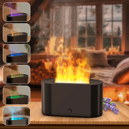 Flame Aroma Diffuser Air Humidifier Fragrance Diffuser Aromatherapy Essential Oil Diffuser for Home Room Flame Fragrance Machine