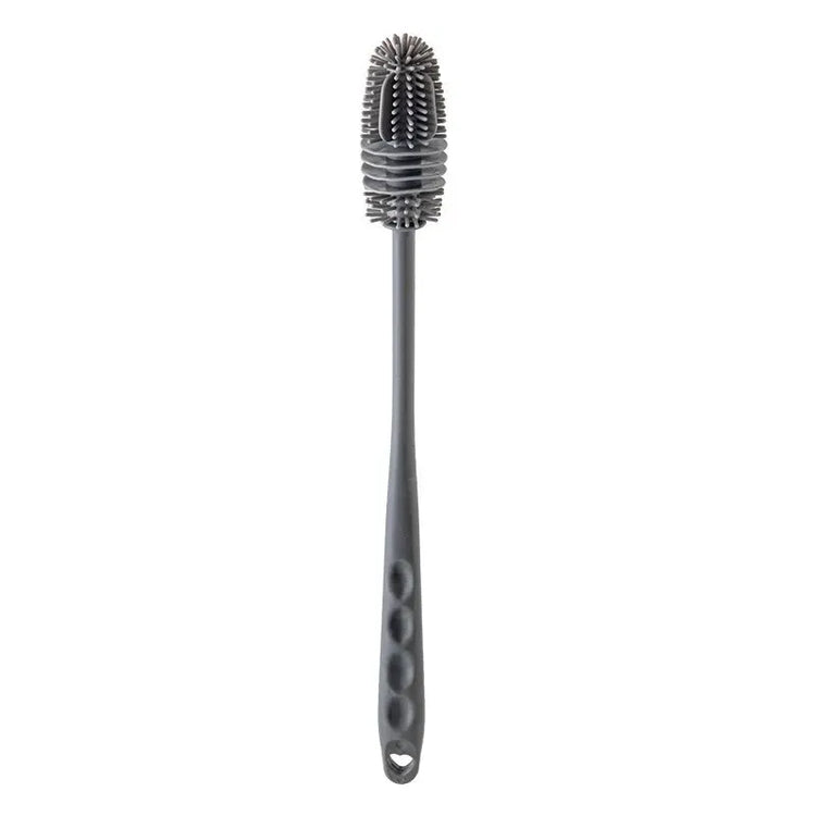 Flexible silicone cup brush with extended handle for deep cleaning glassware