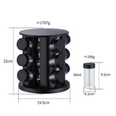 12-piece spice jar set with rotating rack, ideal for herbs and condiments