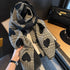 Double-side imitation cashmere scarf for women, thickened plaid design for winter warmth