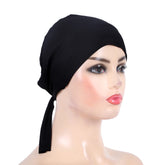 Cotton inner hijab with adjustable tie-back design, breathable and comfortable fit