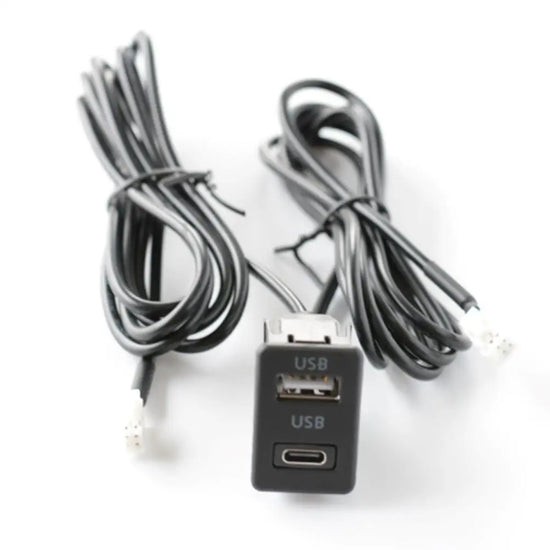 Car Dash Mount USB+TYPE-C Port Panel Interface Extension 145cm Cable Adapter Car Dashboard Vehicle Navigation USB Socket