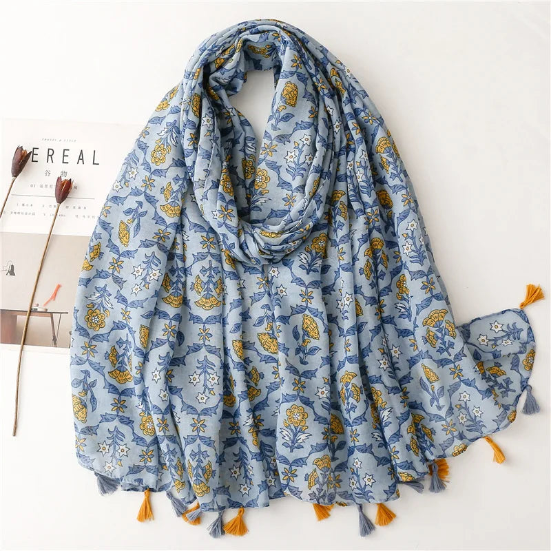 High quality lightweight pashmina stole, styled as a Muslim hijab or fashion wrap