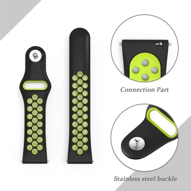 20mm/22mm Watch band For Amazfit GTS 4/GTR 4/3/2 Mini/Pro/stratos/Balance Sport Silicone Bracelet Amazfit bip 5-bip 3 pro strap