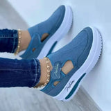Women’s walking shoes with elevated platform sole and breathable mesh material