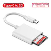 4 in 1 OTG Type-C card reader for USB, SD, and TF cards, compatible with iPad and Android