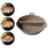 Divide Silicone Air Fryers Oven Baking Tray Pizza Fried Chicken Airfryer Silicone Basket Reusable Airfryer Pan Liner Accessories