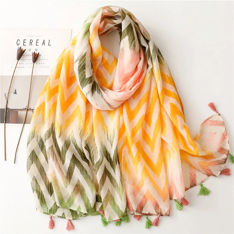 High quality lightweight pashmina stole, styled as a Muslim hijab or fashion wrap