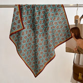 70cm square scarf for women with cashew print, breathable imitation silk fabric