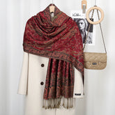 Stylish paisley embroidered head wrap in breathable cotton-viscose blend for women