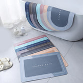Absorbent bathroom bath mat with anti-slip backing