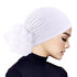 Elastic hair band turban for women, comfortable beanie style with flower accent