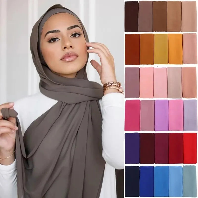 Elegant chiffon hijab wrap with breathable fabric, perfect for modest fashion
