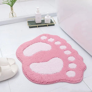 Water absorbent bathroom rug with non-slip backing