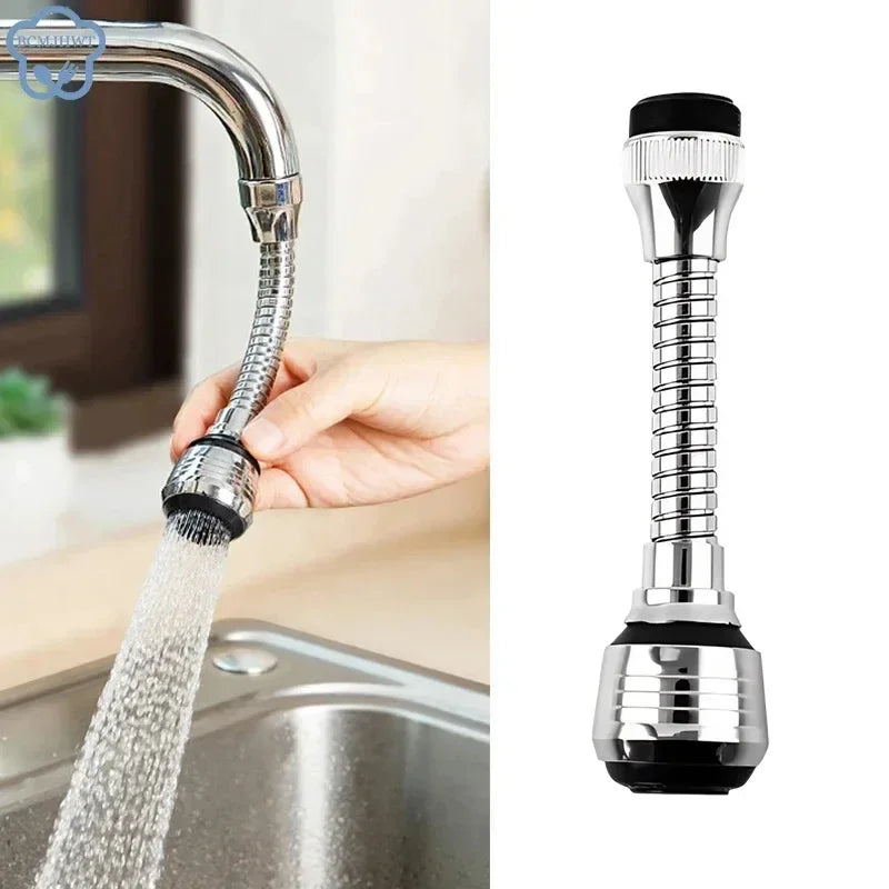Water-saving faucet aerator attachment with 360° rotation for efficient dishwashing