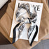 Luxury brand silk plaid square scarf for women, styled as a neck or hair tie