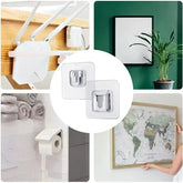 Transparent double-sided adhesive wall hooks for clothes, hats, and towels
