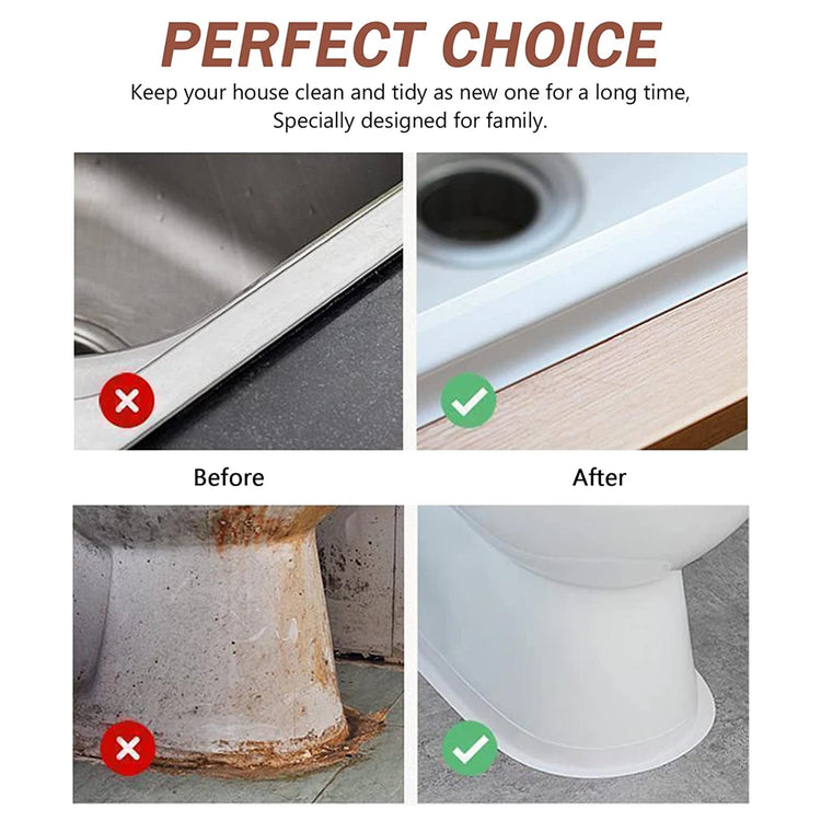 3.2M self-adhesive PVC caulk tape for waterproof sealing in kitchens and bathrooms