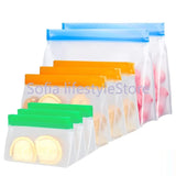 4-10Pcs/Set Stand Up Food Storage Bag Reusable Freezer Sandwich Ziplock Silicone PEVA Bag Kitchen Organizer Storage Fresh Bags