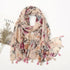 180x90cm printed tassel shawl, ideal for hijab, wrap, or casual beach cover-up