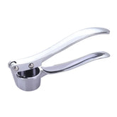 Stainless steel manual garlic press for crushing garlic into paste