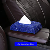 Luxury diamond tissue box holder with rhinestone embellishments for car and home decor