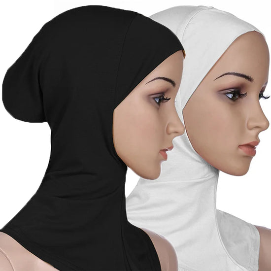 Elastic inner hijab cap ensuring snug fit under veils and shawl