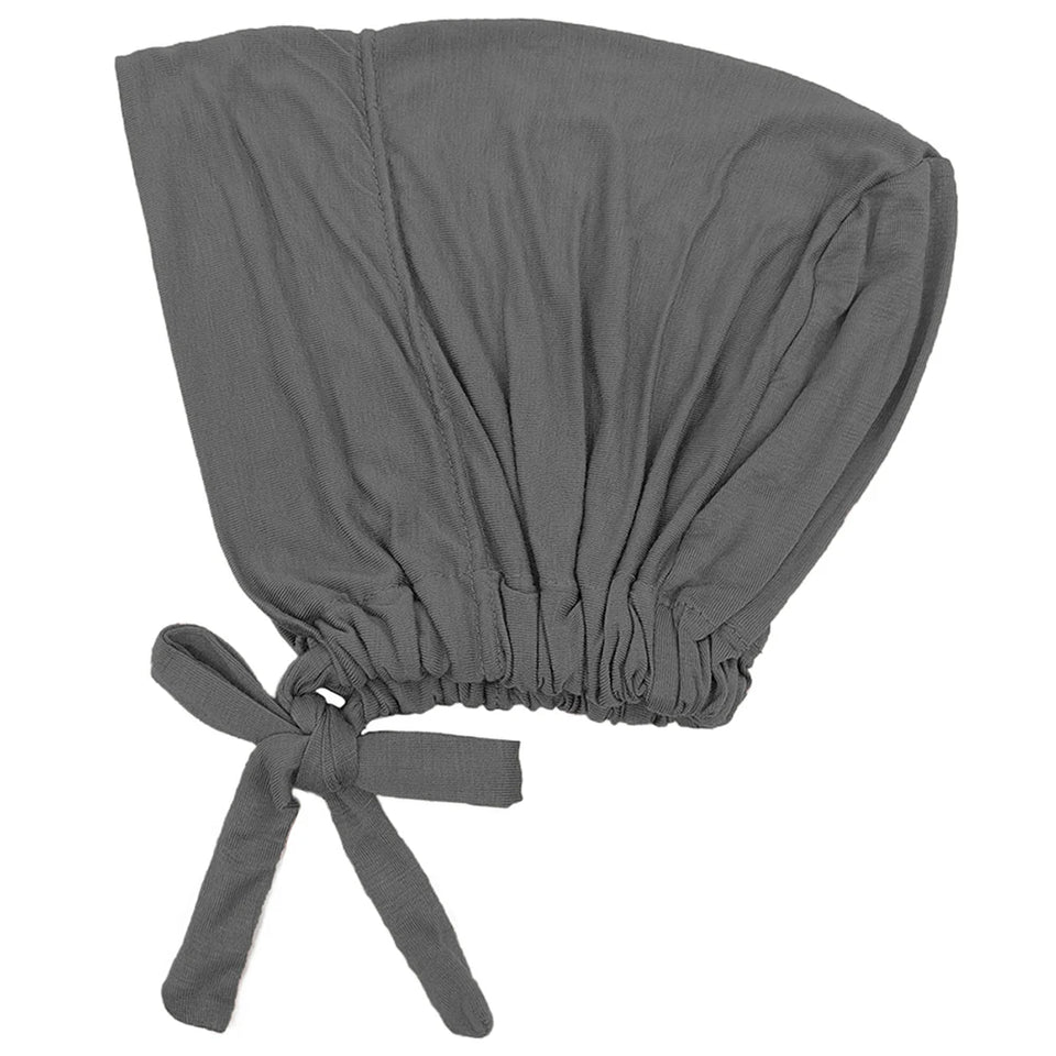 Comfortable modal hijab cap with back rope for adjustable fit, ideal as inner scarf
