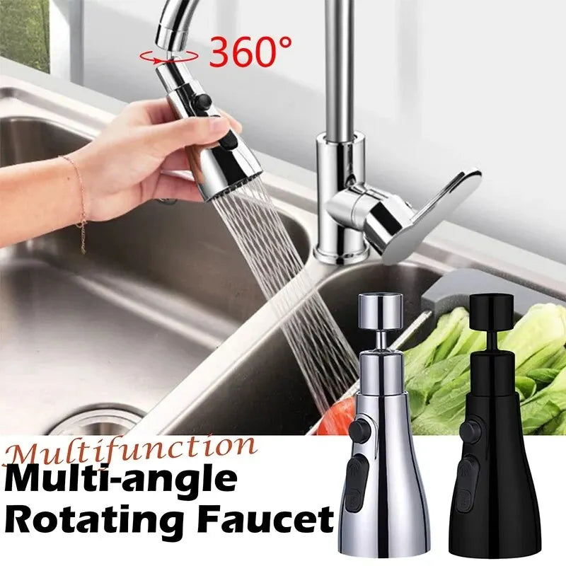Modern kitchen faucet with replaceable sprayer head and integrated water filter