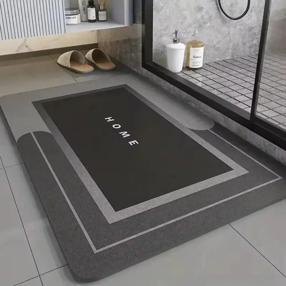 Water-absorbing bath mat with anti-skid backing