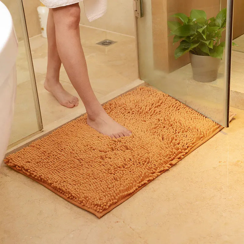 Memory carpet mat for door, toilet, and tub areas