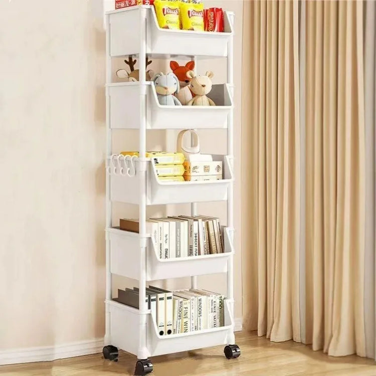 Multi-functional storage cart with wheels for kitchen, bathroom, and office use