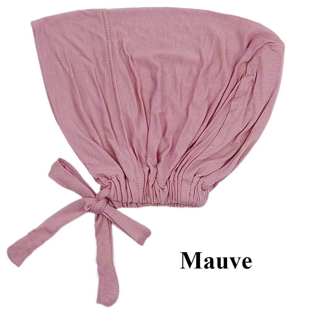 Soft modal Muslim turban hat for women, used as inner hijab cap or underscarf bonnet