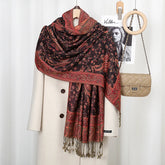 Stylish paisley embroidered head wrap in breathable cotton-viscose blend for women