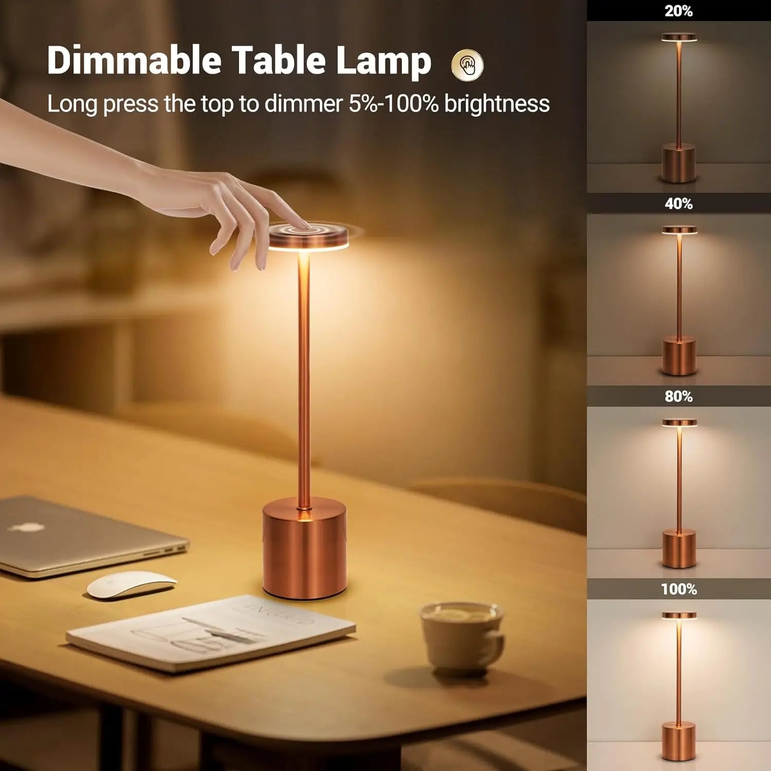 Modern LED table lamp for home, bar, and hospitality lighting