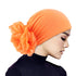 Elastic hair band turban for women, comfortable beanie style with flower accent