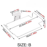 Space-saving kitchen trash rack for cabinet door garbage bag organization