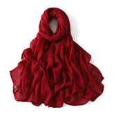 Elegant large hijab scarf in plain design, ideal for prayer, casual wear, or layering