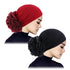 Elastic hair band turban for women, comfortable beanie style with flower accent