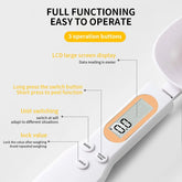 Electronic kitchen scale measuring 0.1–500g with detachable spoon