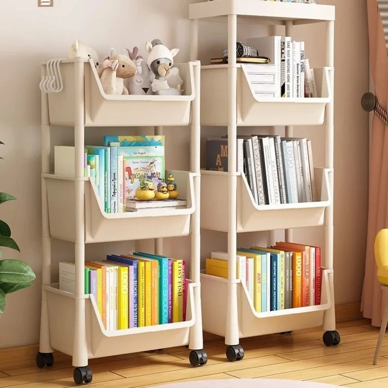 Multi-functional storage cart with wheels for kitchen, bathroom, and office use
