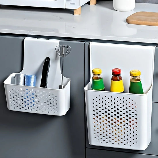 Kitchen Cabinet Door Interior Storage Shelf and Box, Hanging Hook Behind the Door, Kitchen Cabinet Door Basket  Shelf Baskets