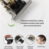 T9 LCD Electric Hair Clipper with oil shaving head and carving electric pusher for men