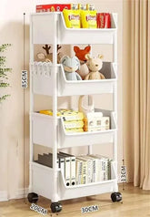 Multi-functional storage cart with wheels for kitchen, bathroom, and office use